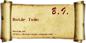 Botár Iván névjegykártya
