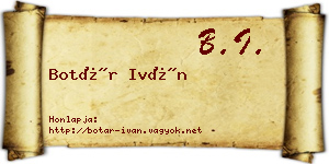 Botár Iván névjegykártya