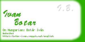 ivan botar business card